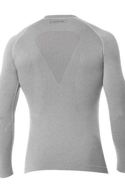 Pánské šedé funkční tričko s dlouhým rukávem IRON-IC