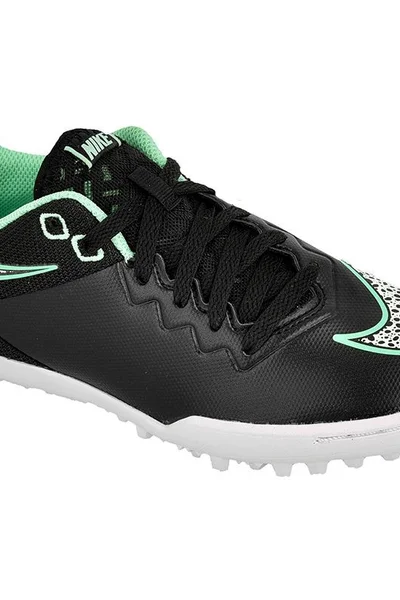 Dětské černo-bílo-zelené kopačky Nike HypervenomX Pro TF Jr 749924-013
