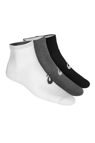 Bílé-šedé-černé ponožky Asics 3pak Quarter 155205-0701