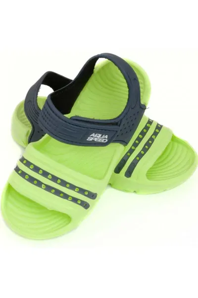 Dětské sandály k bazénu Aqua-speed Noli zeleno-zeleno-modrá barva.84