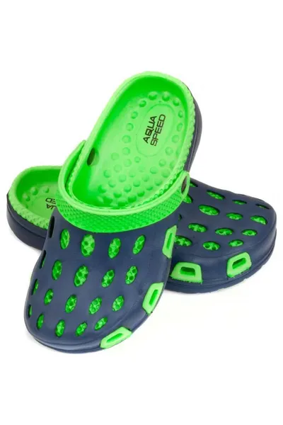 Zeleno-modré dětské sandály Aqua-speed Silvi JR