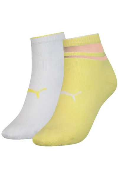 Bílo-žluté dámské ponožky Puma Sneaker Structure W 907621 04