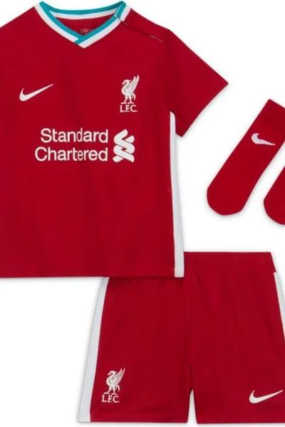 Červená dětská fotbalová souprava Nike Liverpool FC Home Junior CZ2653 687