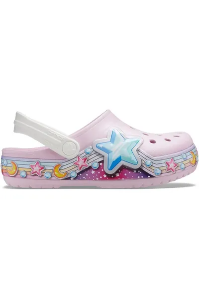 Dětské růžové sandály Crocs Fl Star Band Clog Jr 207075 6GD