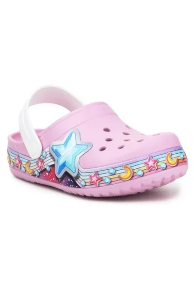 Dívčí hvězdičkové sandály Crocs FL Star Band Clog Jr 207075-6GD