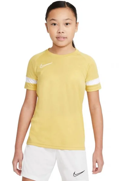Žluté dětské tričko Nike NK Df Academy21 Top SS Jr Shirt CW6103 700