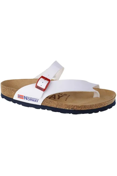 Bílé dámské žabky Geographical Norway Sandalias Infradito Donna W GNW20415-34
