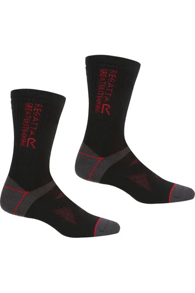 Pánské černé ponožky Regatta RUH041 2Pair Wool Hiker  QDD
