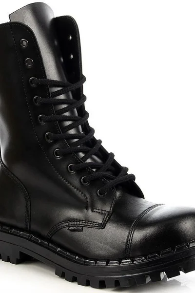 Černé dámské vysoké šněrovací boty Gregor GRE1062A W Glans