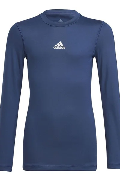 Tmavě modré dětské termo tričko Adidas Techfit Compression Jr H23153
