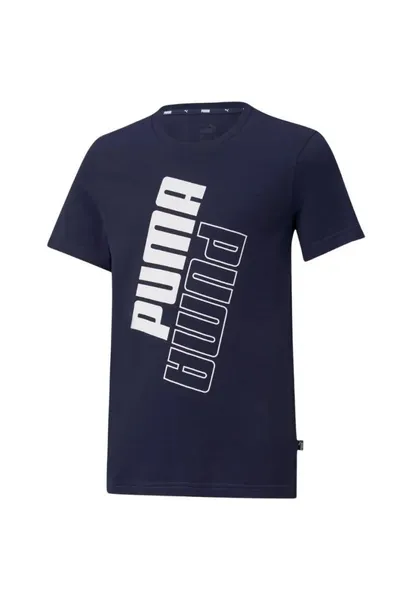 Modré dětské tričko Puma Power Logo Tee Jr 589302 06