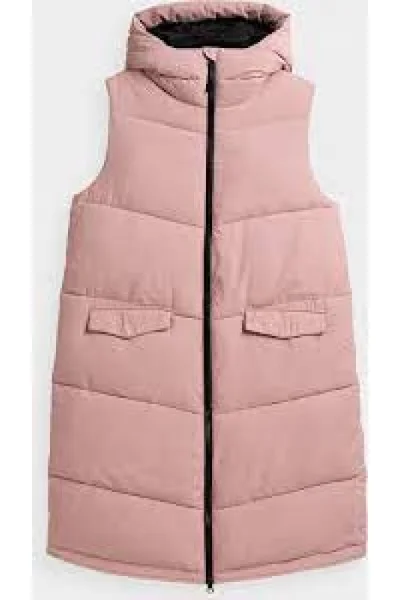 Růžová dámská vesta 4F W H4Z21-KUDP004