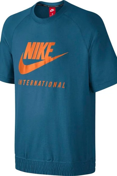 Modré pánské tričko Nike M NK INTL CRW SS M 834306-457-S