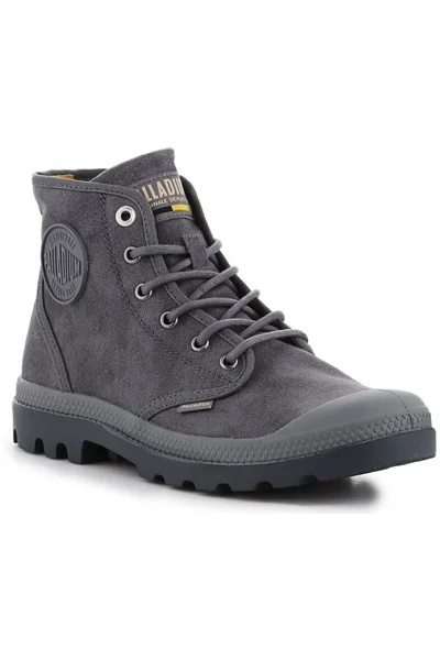 Šedé plátěné boty Palladium Pampa Hi Wax U French Metal 77222-068-M