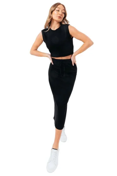 Černá dámská sukně Justhype Sweat Midi Loungewear Set W LABON008