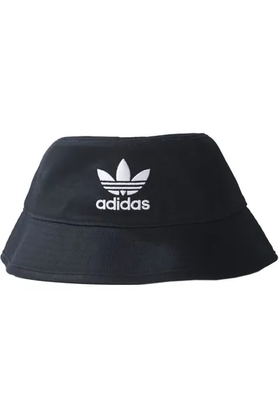 Černý klobouk s bílým logem Adidas ORIGINALS Bucket Hat AC AJ8995