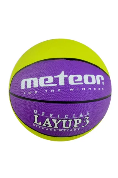 Zeleno-fialový basketbalový míč Meteor Layup 3 7066