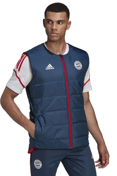 Tmavě modrá pánská vesta Adidas Bayern Pad Vest M HG1132