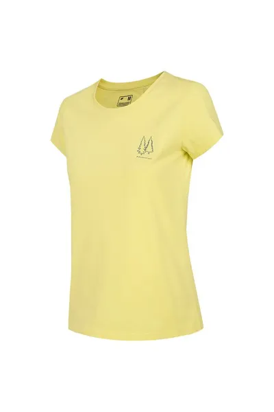 Žluté dámské tričko 4F W H4L22-TSD068 73S