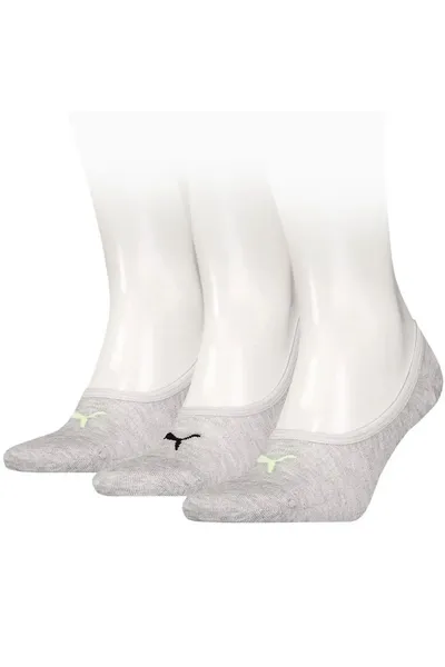 Světle šedé unisex ponožky Puma Footie 3pak 906930 33