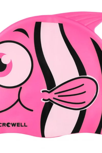 Silikonová dětská plavecká čepice Crowell Nemo-Jr-roz