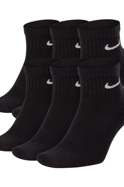 Černé kotníkové ponožky Nike Everyday Cushion Ankle 6Pak SX7669-010