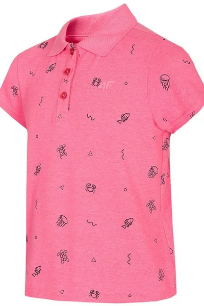 Růžové dětské polo tričko 4F Jr HJL22-JTSD004 55S