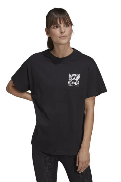 Karlie Kloss Crop Tee - černé tričko s krátkým rukávem od Adidas