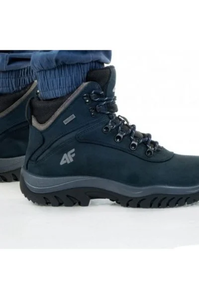 Zimní kožené boty pro muže - Námořnická modrá od 4F