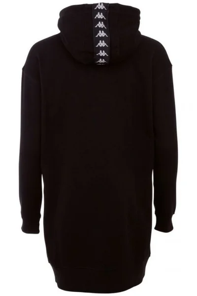 Černé minimalistické dámské šaty s kapucí Kappa