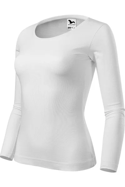 Kulatý výstřih s dlouhými rukávy - Malfini dámské bílé tričko