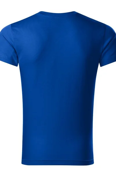 Pánské modré tričko Slim Fit s výstřihem Malfini