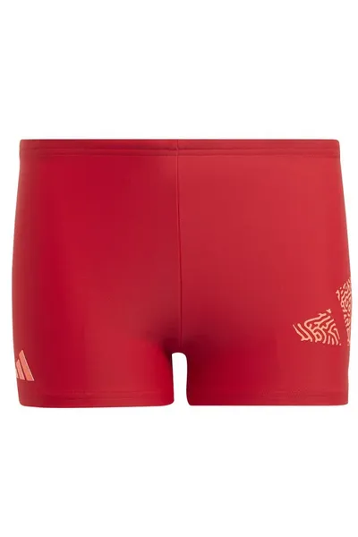 Chlapecké červené plavky 3 Bar Log Boxer Adidas