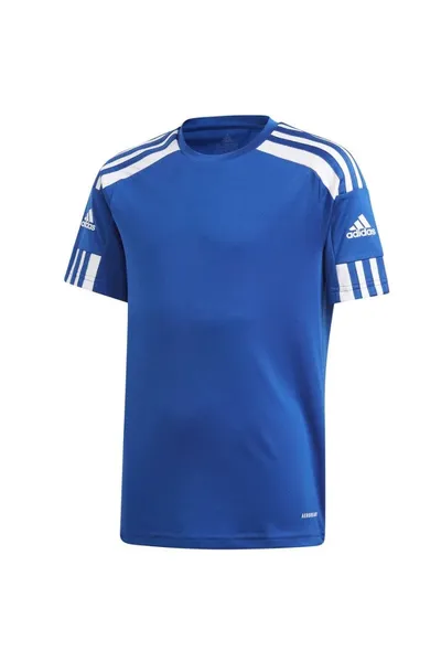 Modrobílé dětské fotbalové tričko s technologií aeroready od Adidasu