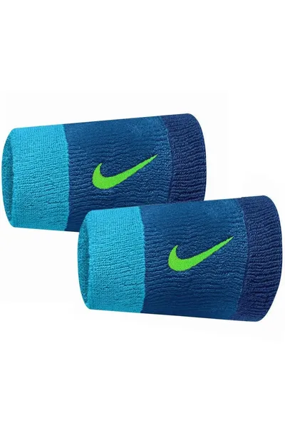 Sportovní modré potítka Nike Swoosh pro pohodlné cvičení (2 ks)