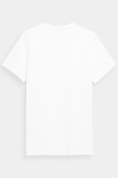 Pánské bílé tričko s potiskem - 4F