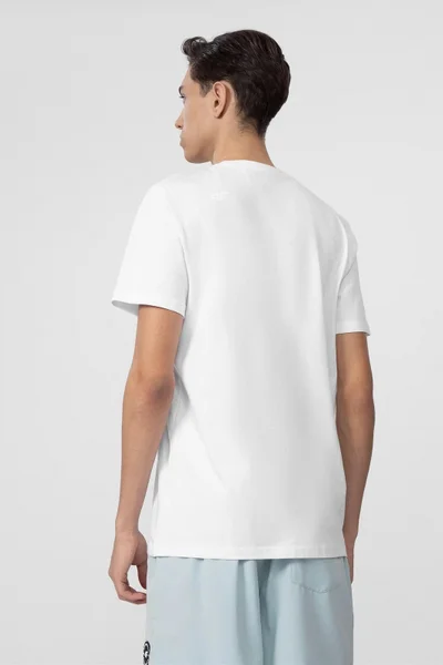 Pánské bílé tričko s potiskem - 4F