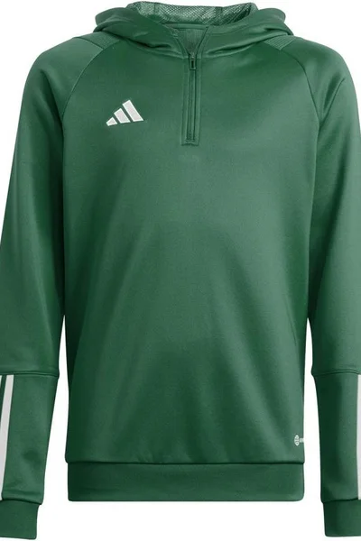 ADIDAS dětská mikina Tiro Competition Hoodie Jr šedá/zelená