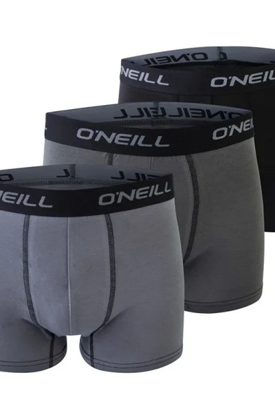 Boxerky O'Neill Plain M - 3 páry - šedá a černá