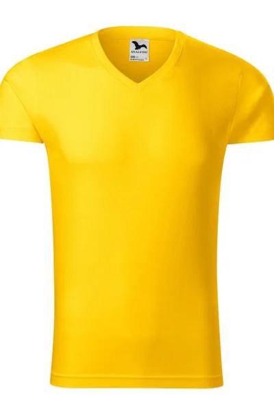 Pánské žluté tričko Slim Malfini