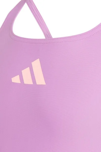 Jednodílné dívčí plavky adidas Solid Logo Light Purple