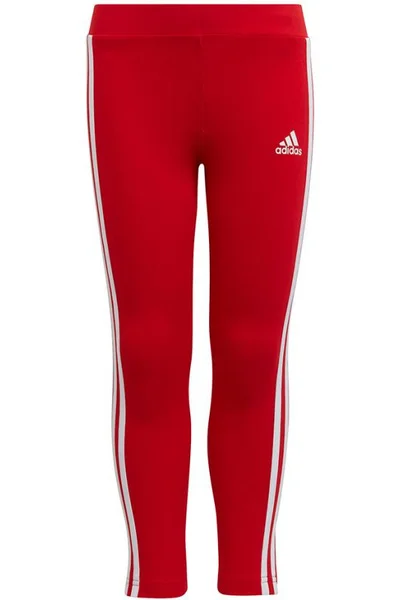 Červené dětské legíny adidas Essentials s proužky