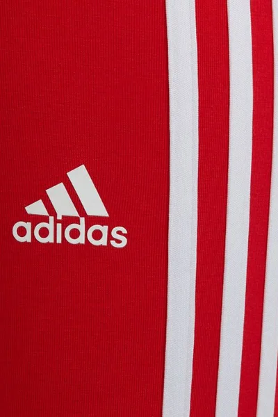 Červené dětské legíny adidas Essentials s proužky