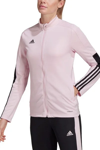 Sportovní dámská mikina adidas Aeroready s pruhy a zipem