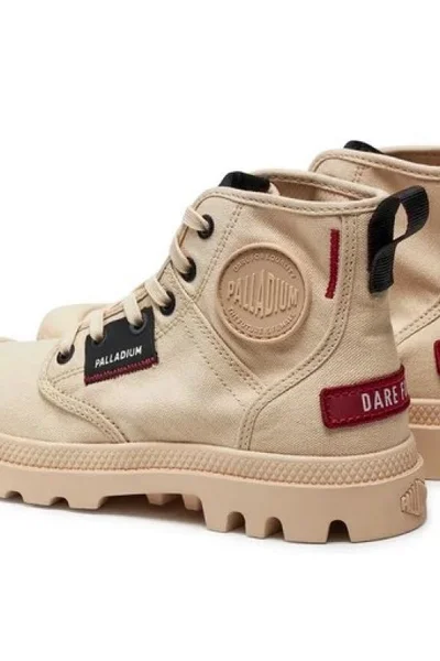 Boty Palladium Pampa Hi Patch W pro ženy – písková barva