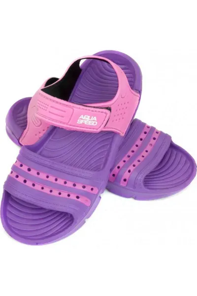 Fialovo-růžové dětské sandály Aqua-speed Noli kol.93