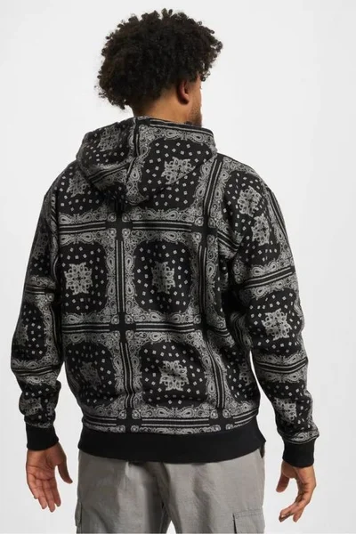 Černá pánská mikina Karl Kani s paisley designem na zip