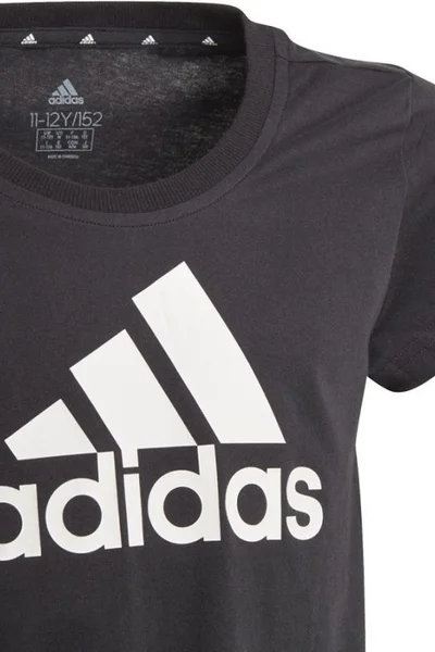 Černé dívčí tričko Adidas Essentials Big Logo Tee Jr GN4069