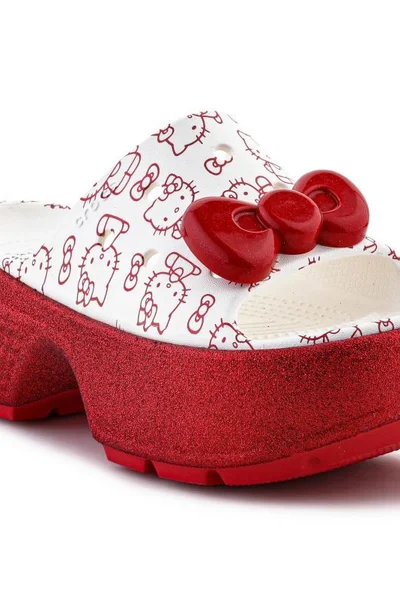 Crocs dětské žabky s motivem Hello Kitty - bílé