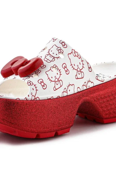 Crocs dětské žabky s motivem Hello Kitty - bílé